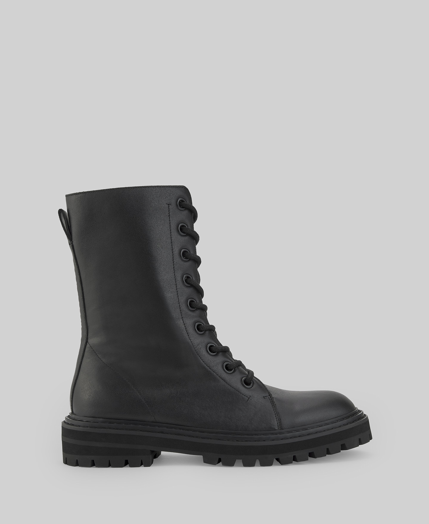 Leather combat boot woman image number 0