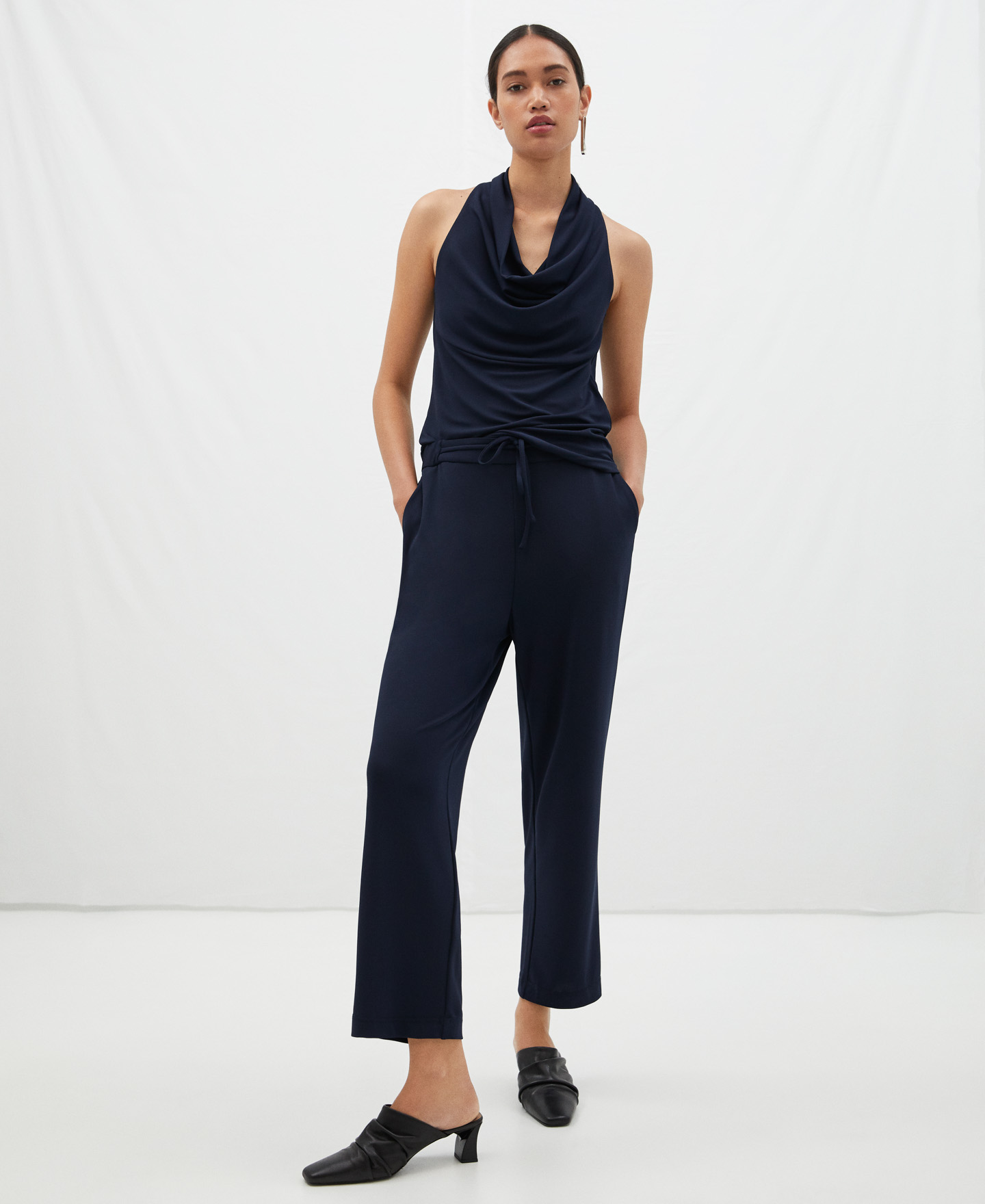 Draped sleeveless t-shirt image number 1
