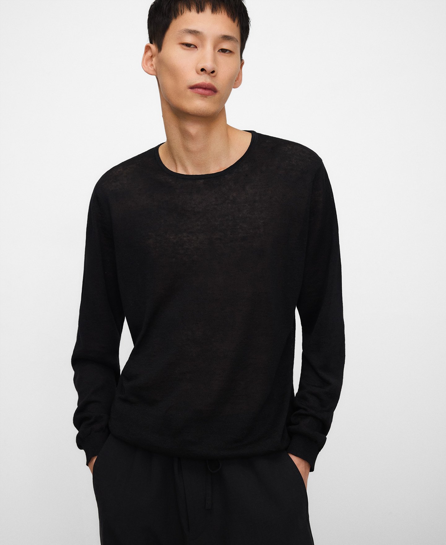 Melange-Strickpullover aus europ&auml;ischem Leinen image number 0