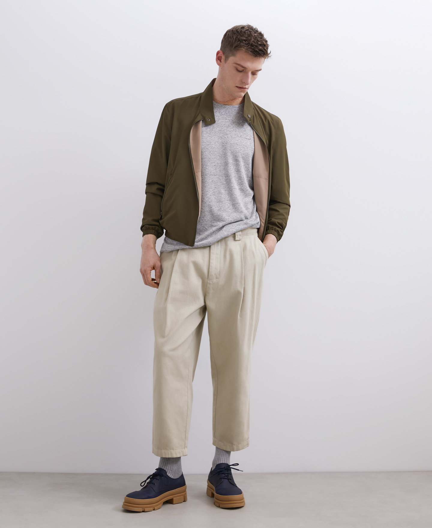 Reversible jacket with mandarin collar image number 0