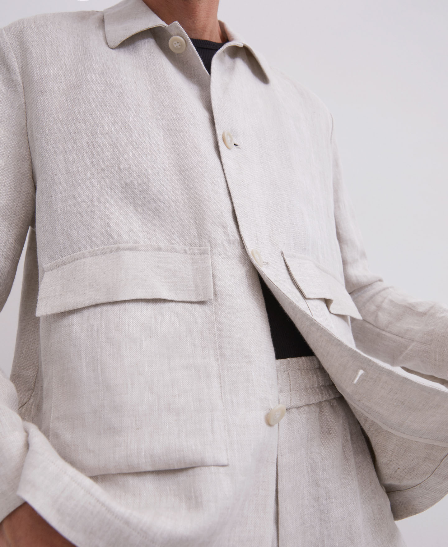 Linen maxi-pocket jacket image number 3