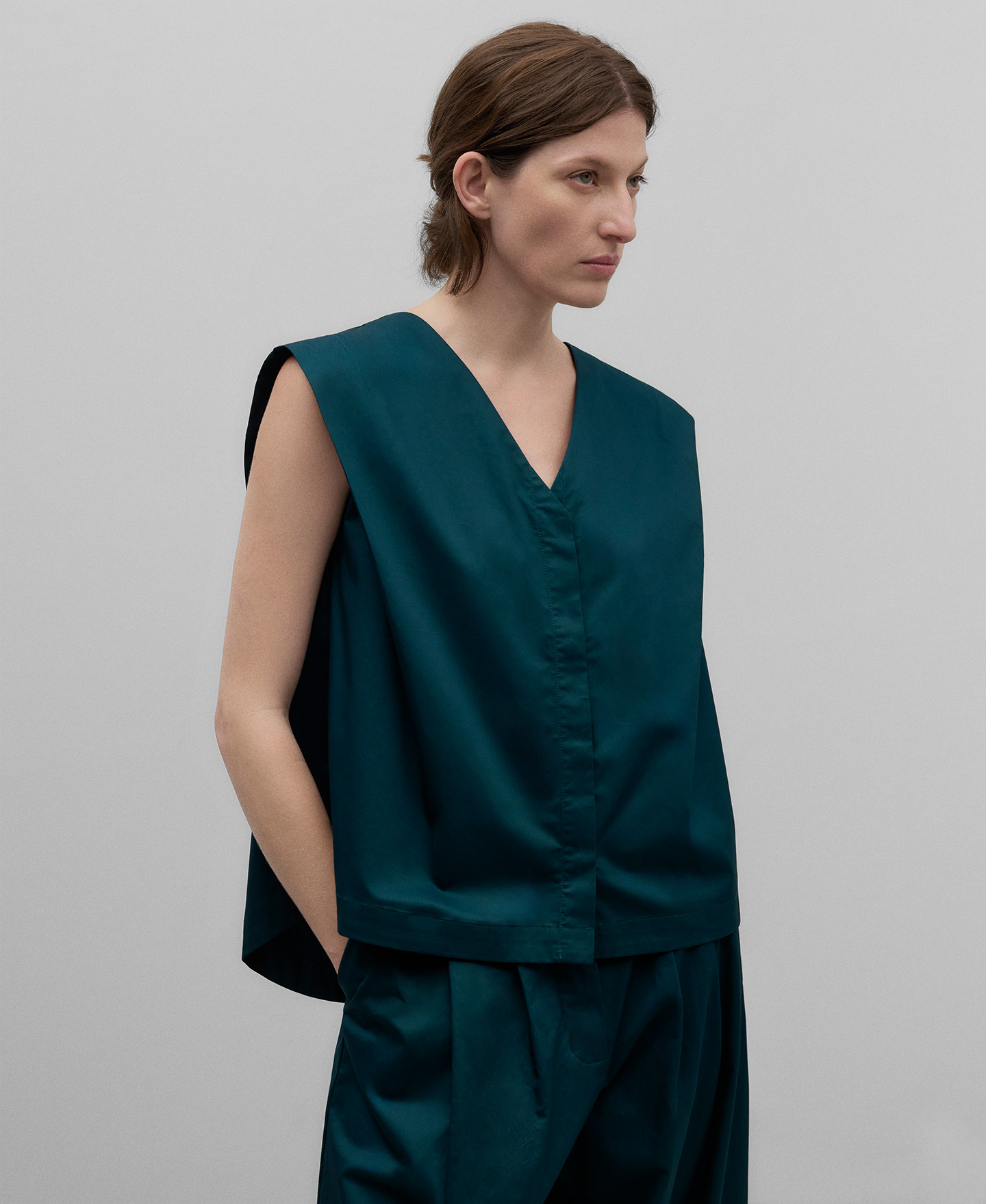 Blue cotton top woman image number 0