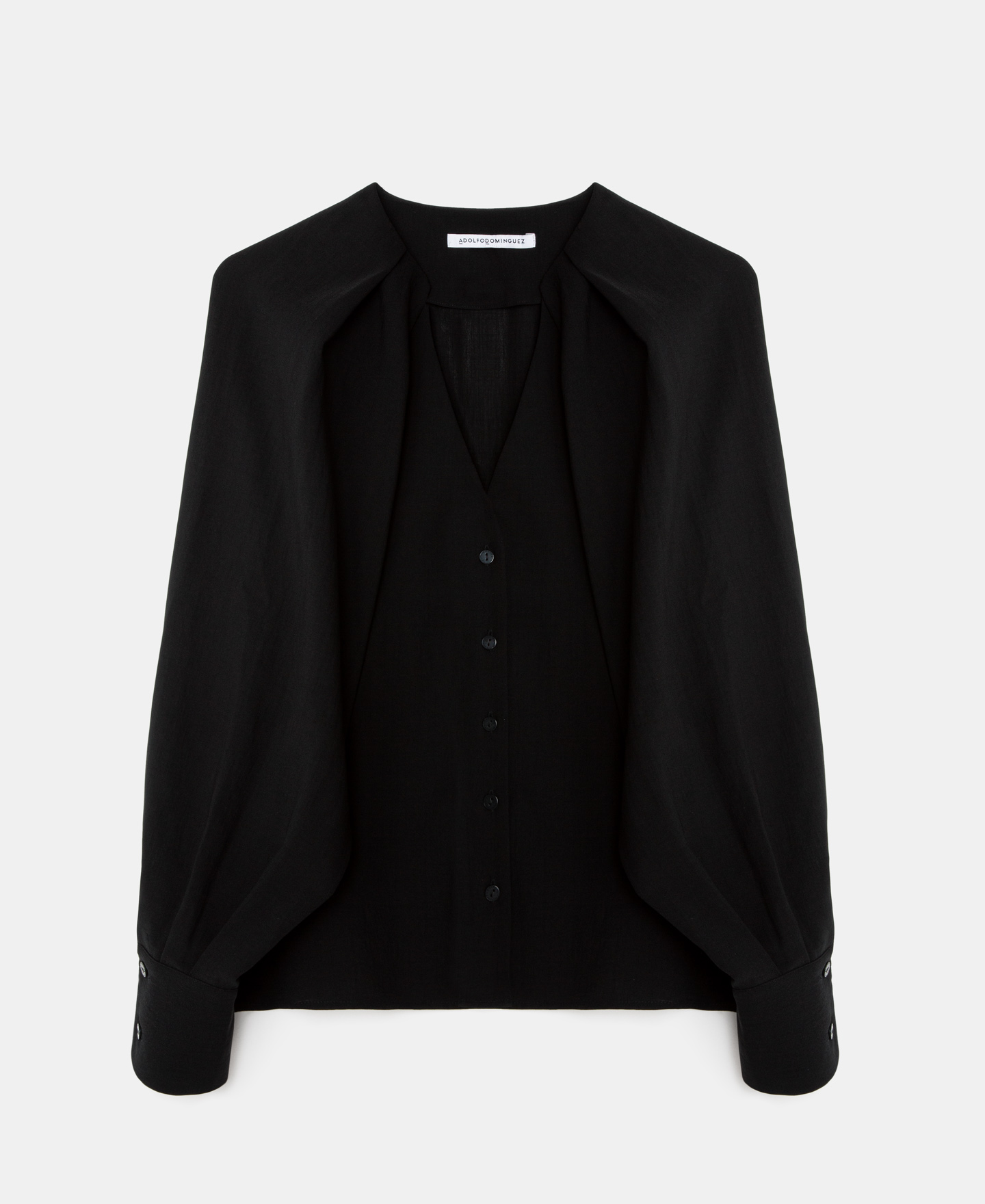 V-neck blouse with puffed sleeves image number 4