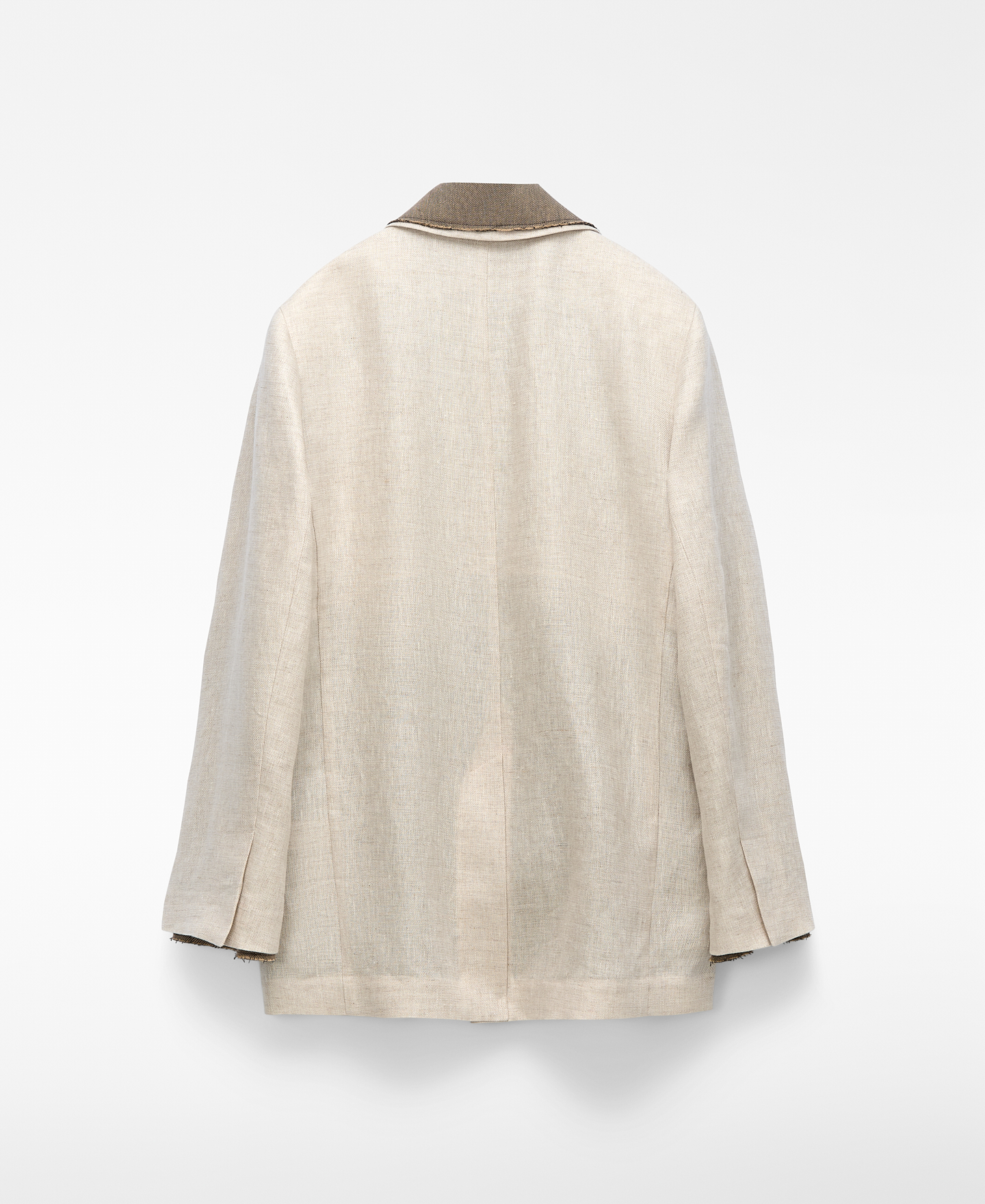 Mixed-fabric tailored blazer image number 6