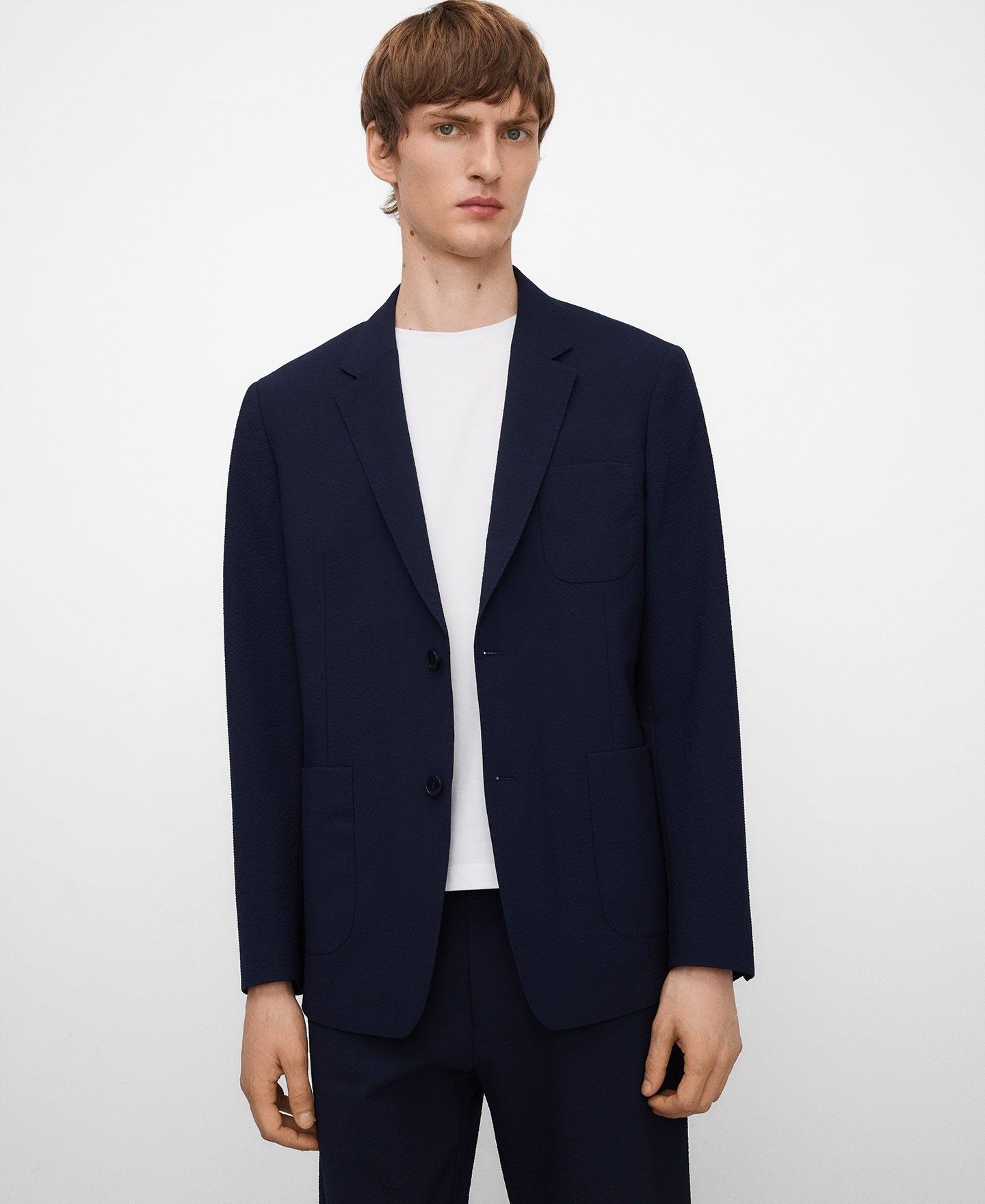 Slim fit seersucker blazer image number 0