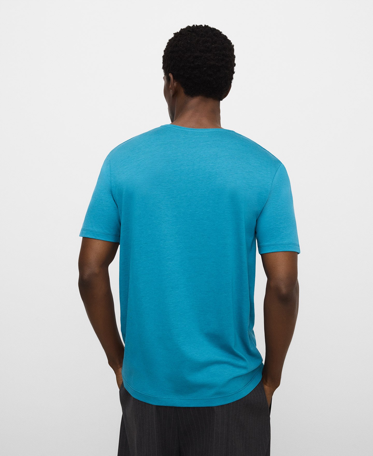 T-Shirt mit normaler Passform aus Lyocell und Baumwolle image number 2