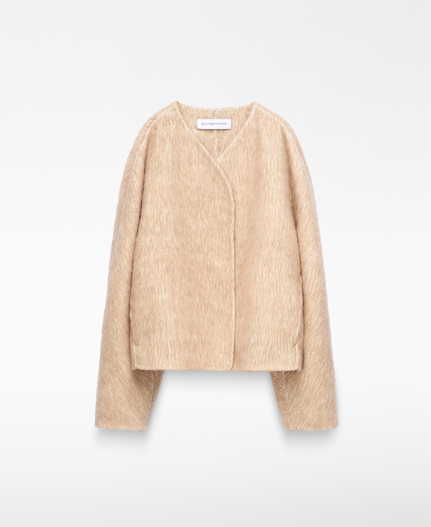 Merino wool alpaca cross-front jacket image number 0
