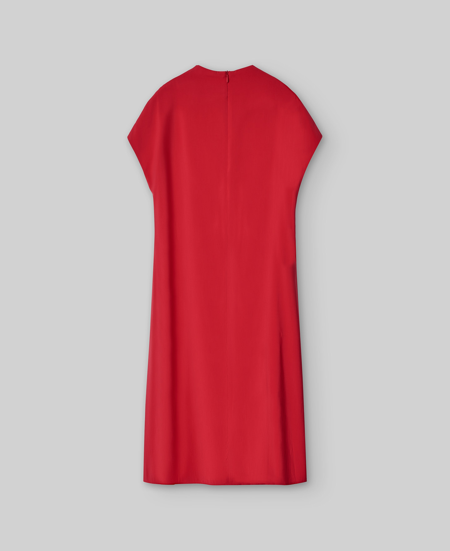 Red dress with draped neckline woman image number 5