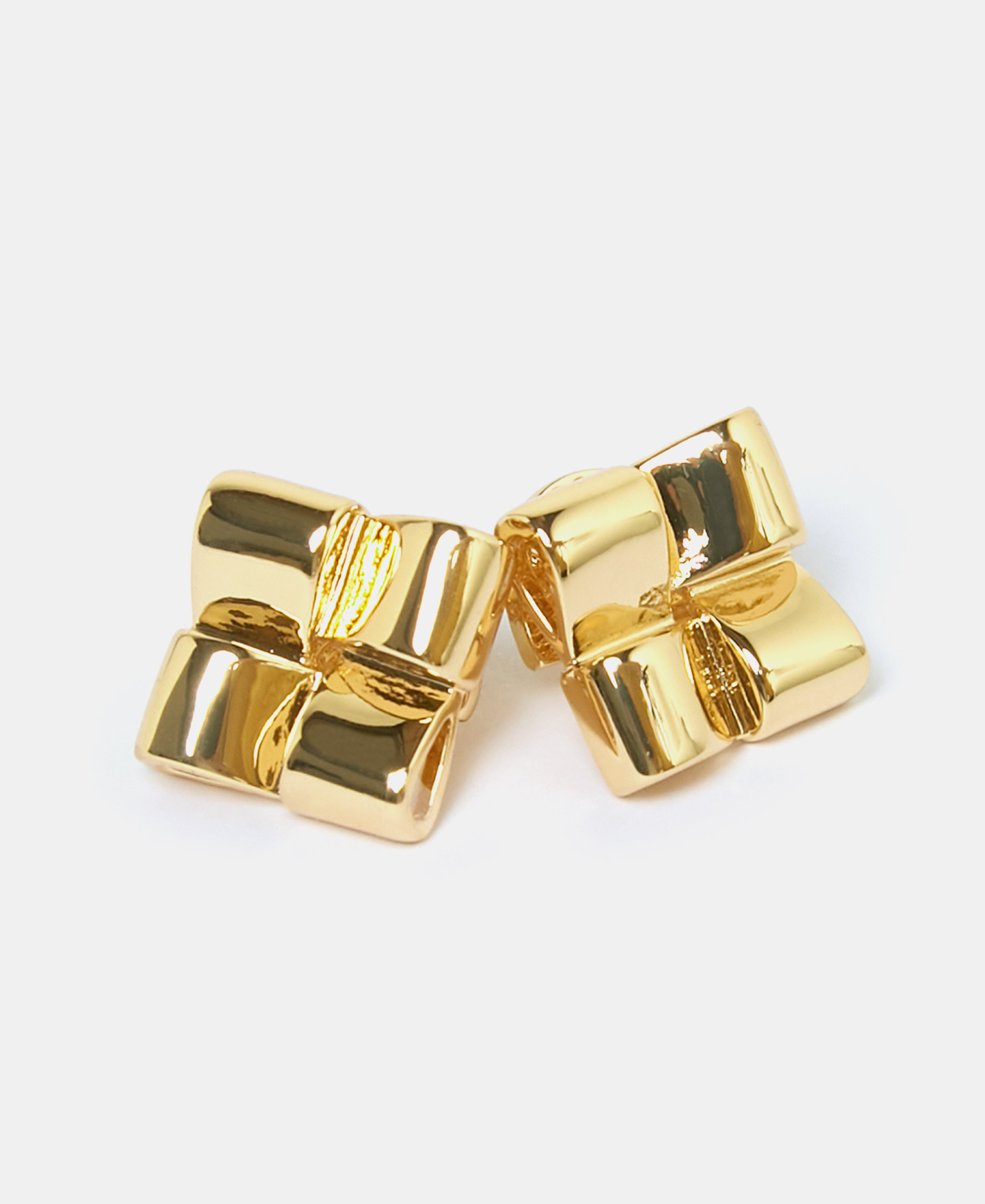 Zinc braided motif earrings image number 2