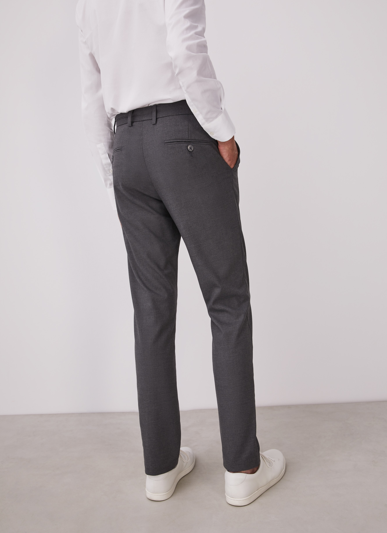 Elastic slim fit dress trousers image number 2