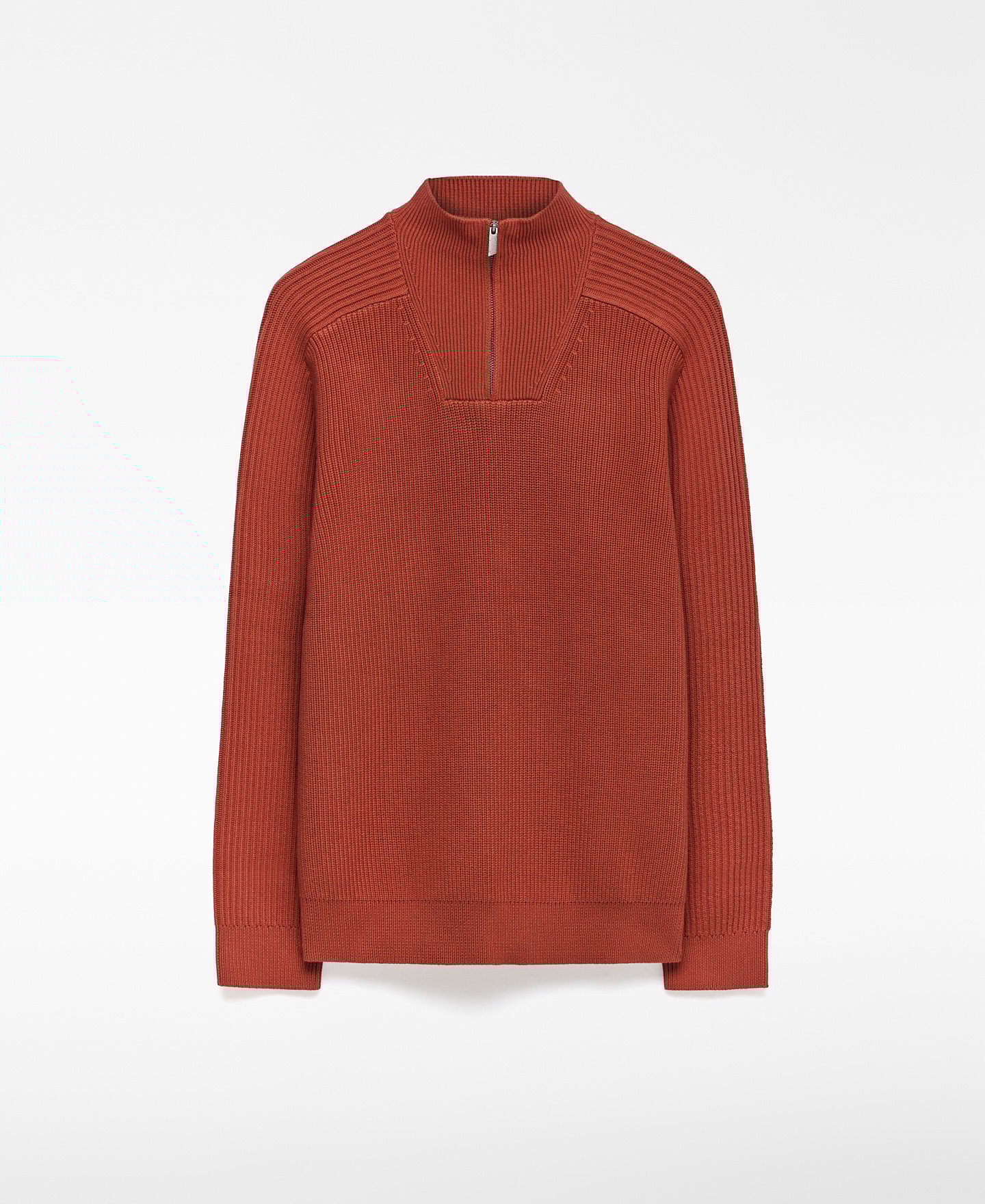 Zip-up perkins collar sweater man image number 4