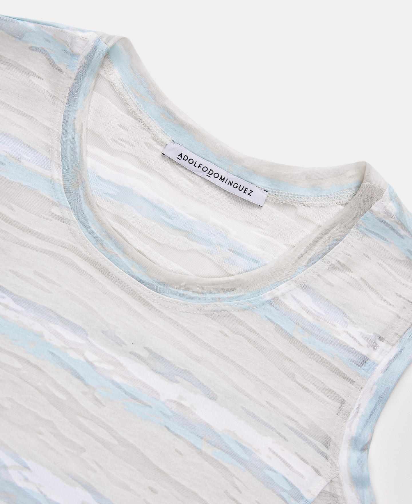 Camiseta de tirantes blanca asimétrica image number 6