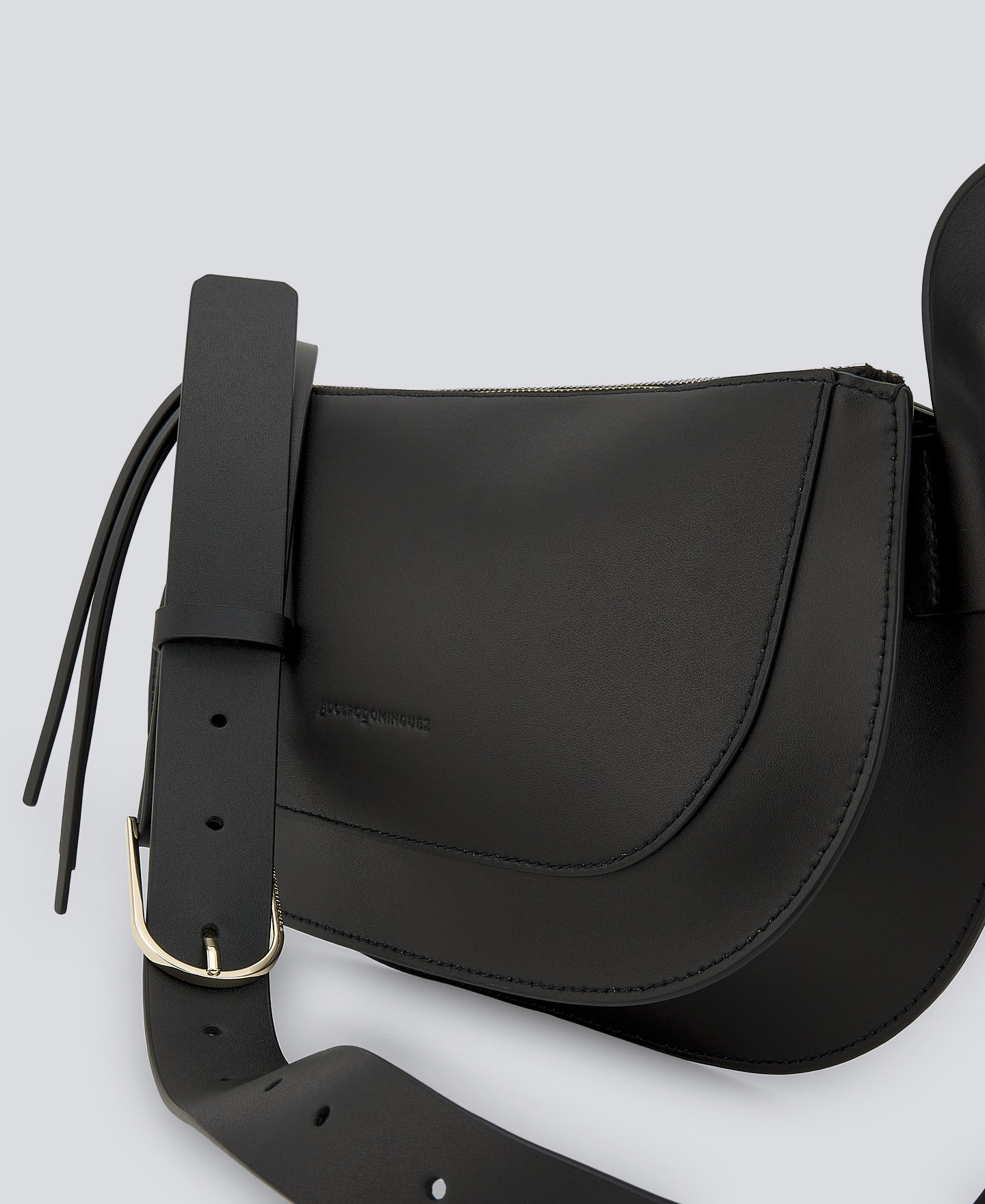 Black leather baguette woman image number 2