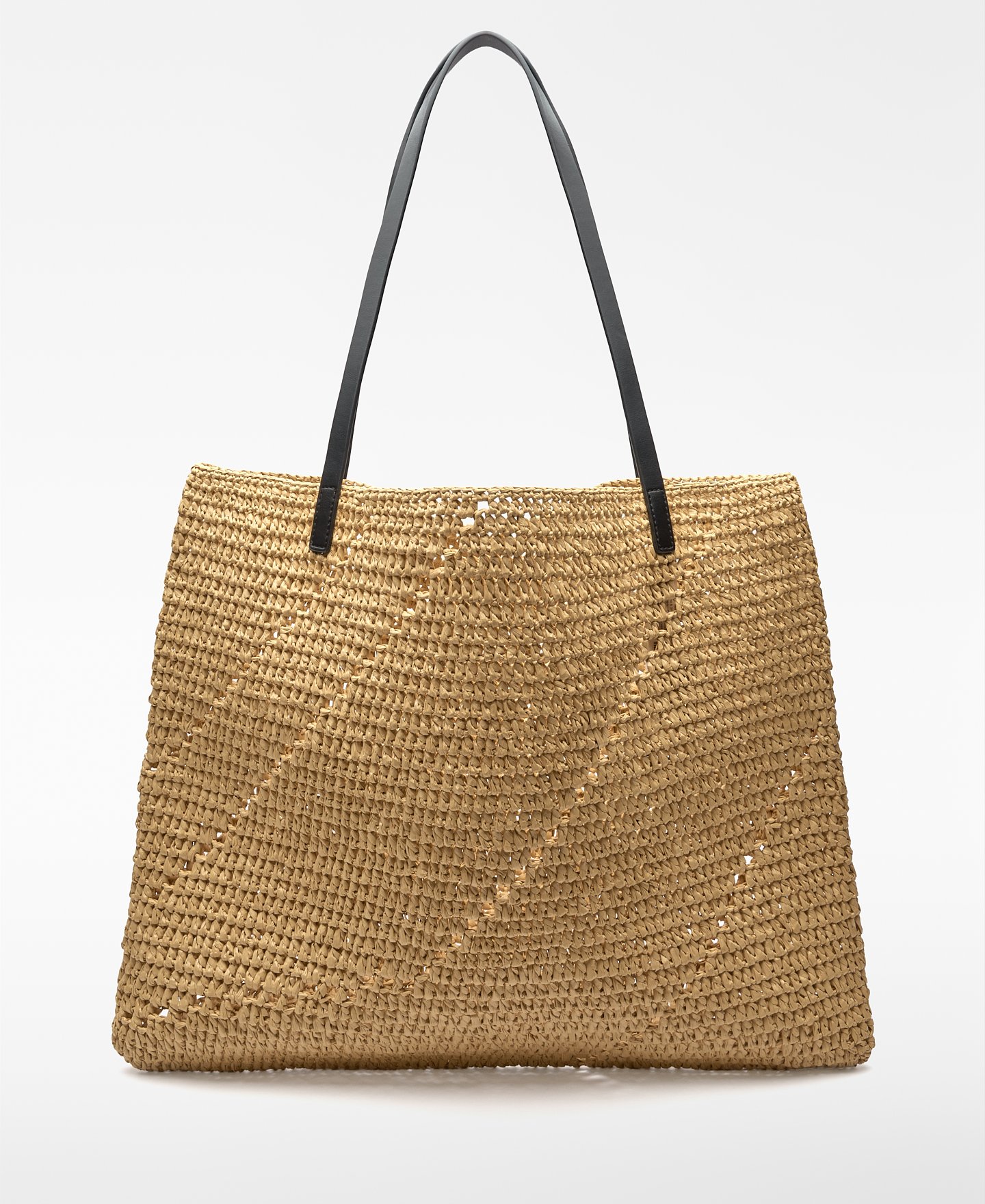 Raffia texture large shopper bag image number 1