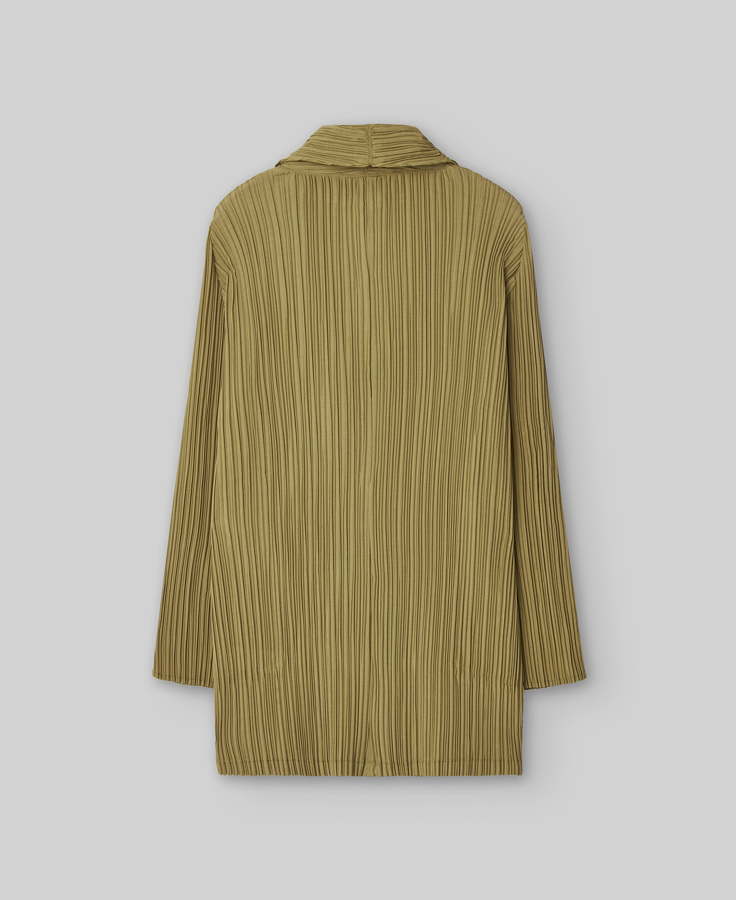 Green crinkle long blazer woman image number 5
