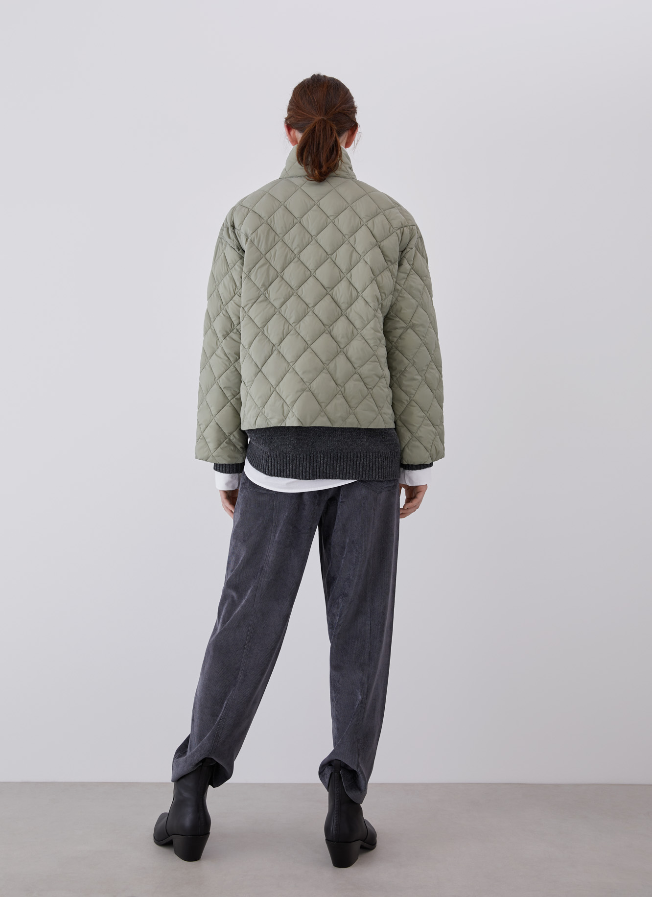 Nylon puffer with rhombus image number 1