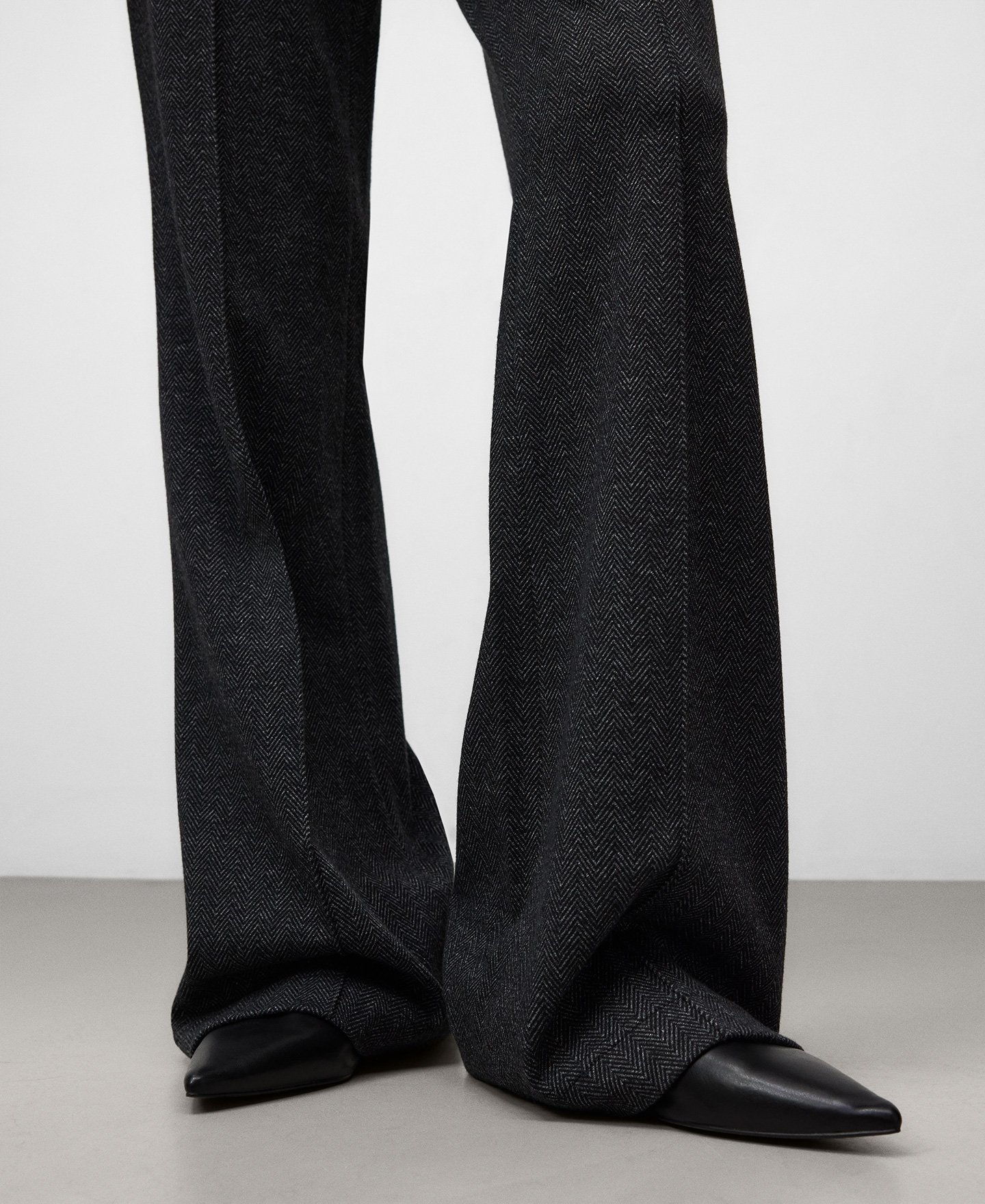 Herringbone flare trousers woman image number 3