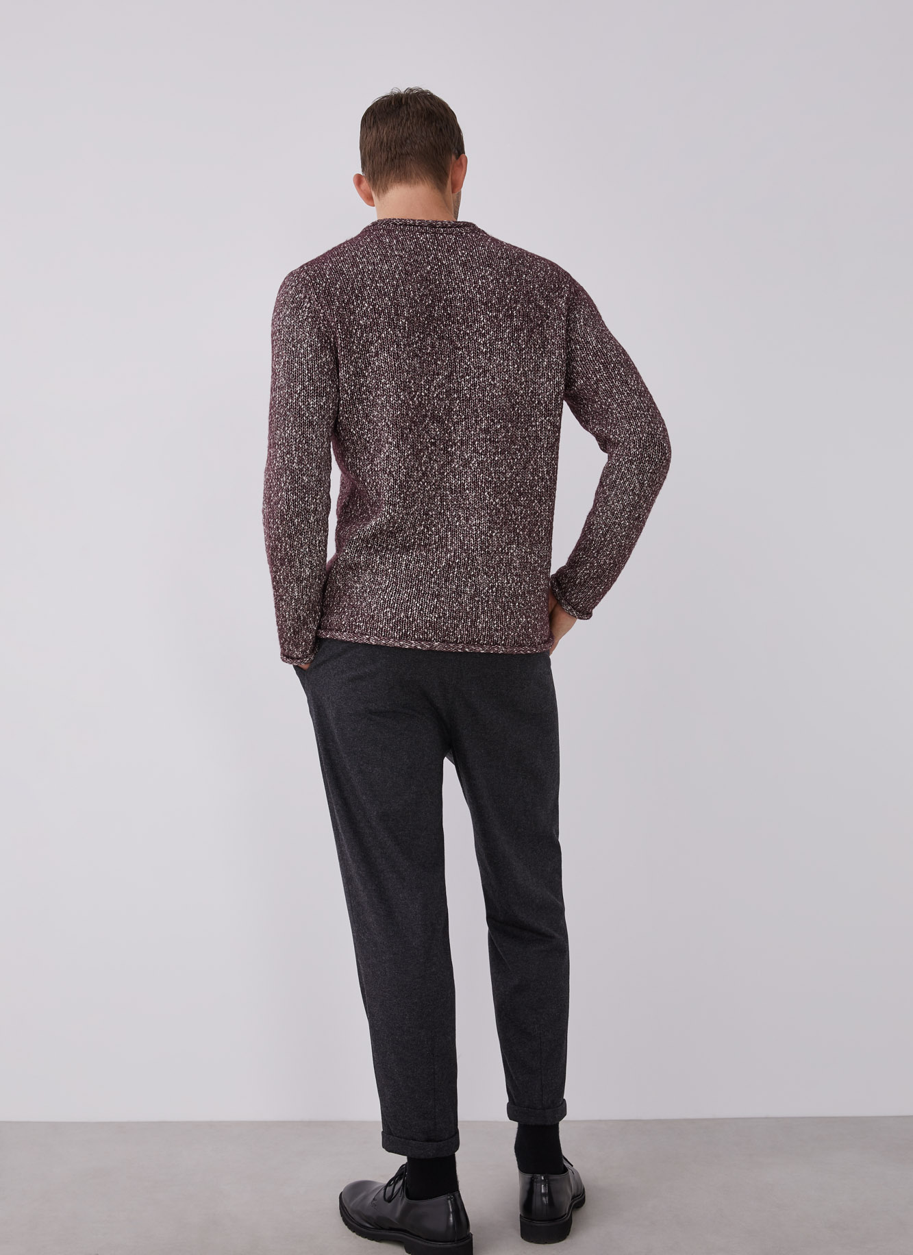 Mottled sweater with roll edges image number 1