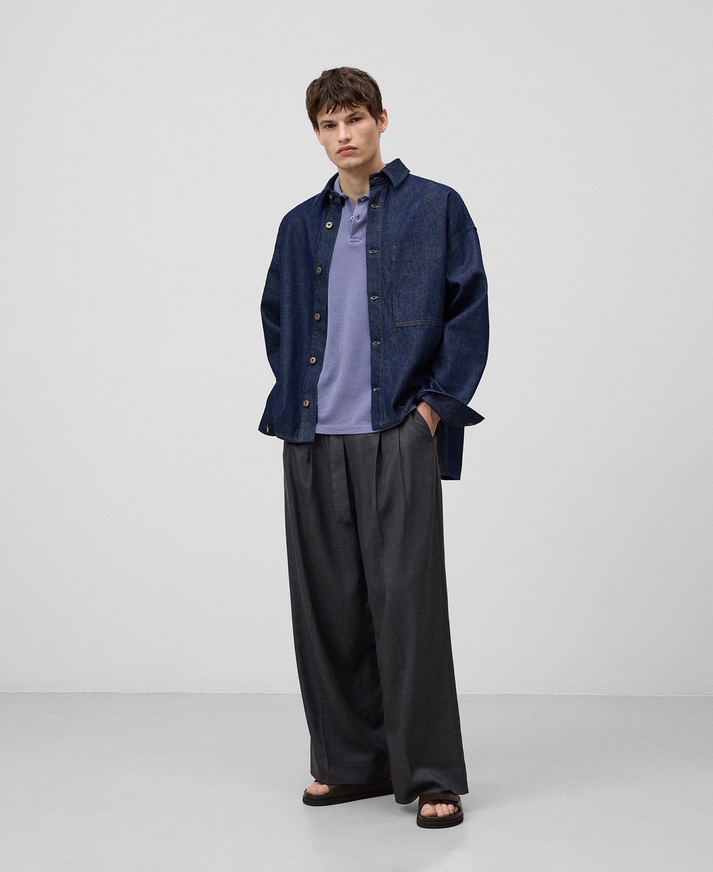 Cotton piqué regular fit polo shirt man image number 1
