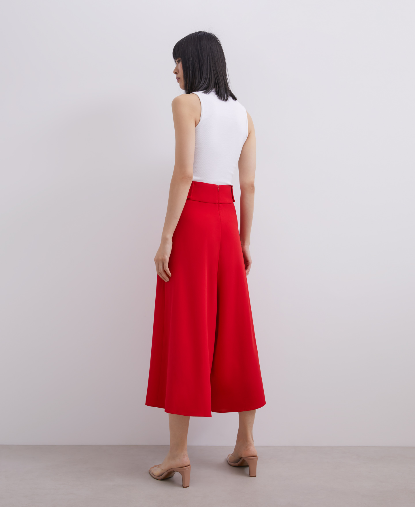 Wide trousers with button detail image number 1