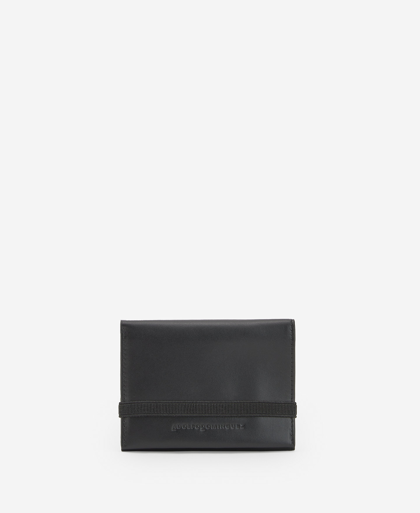 Cartera tríptico en piel negra image number 0