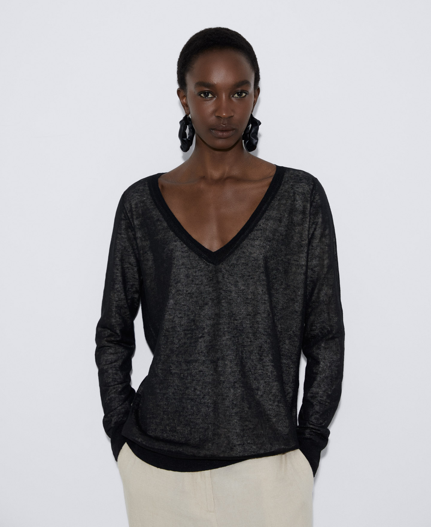 Fine linen sweater image number 0