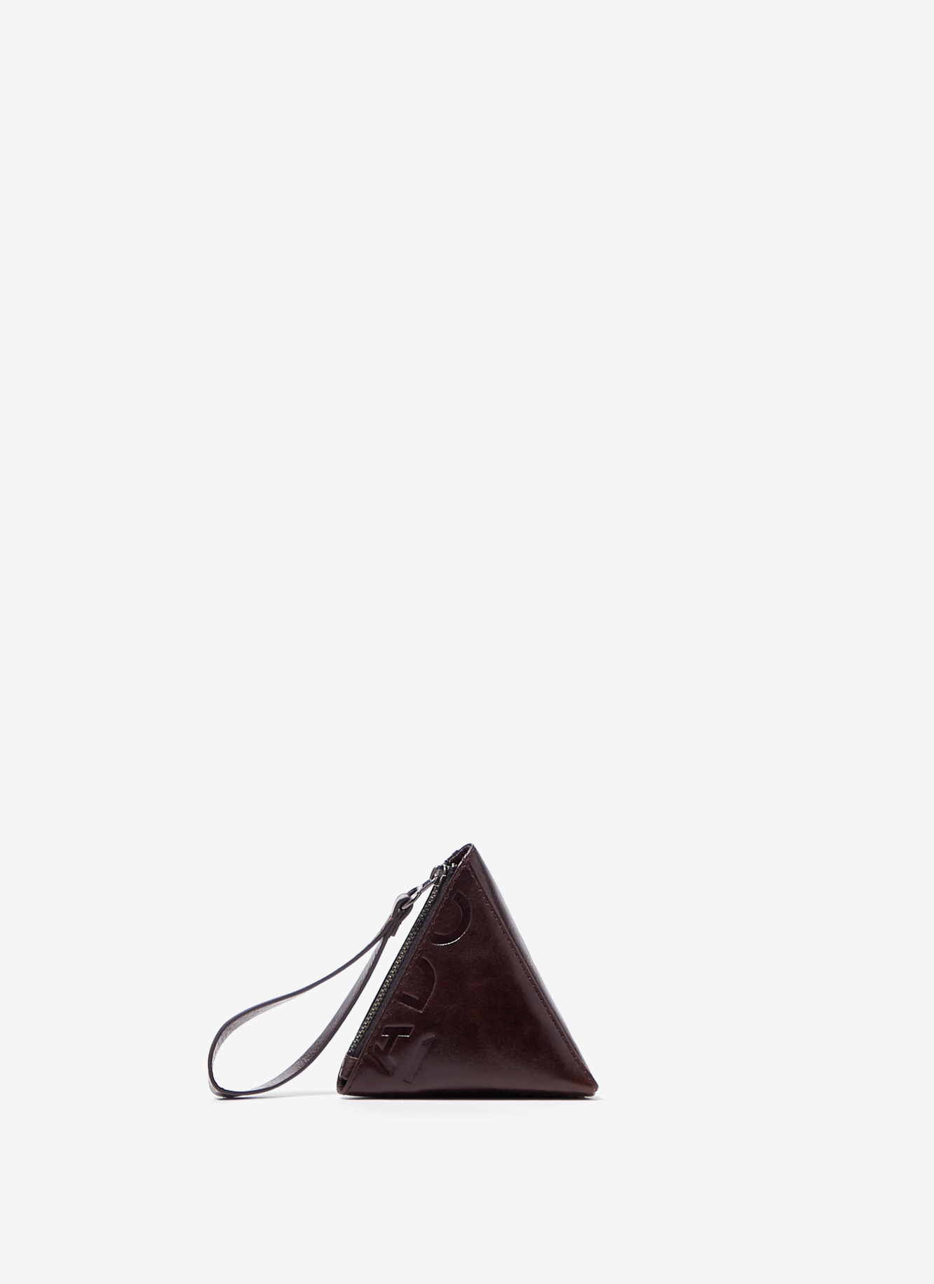 Monedero triangular en piel brillo image number 0