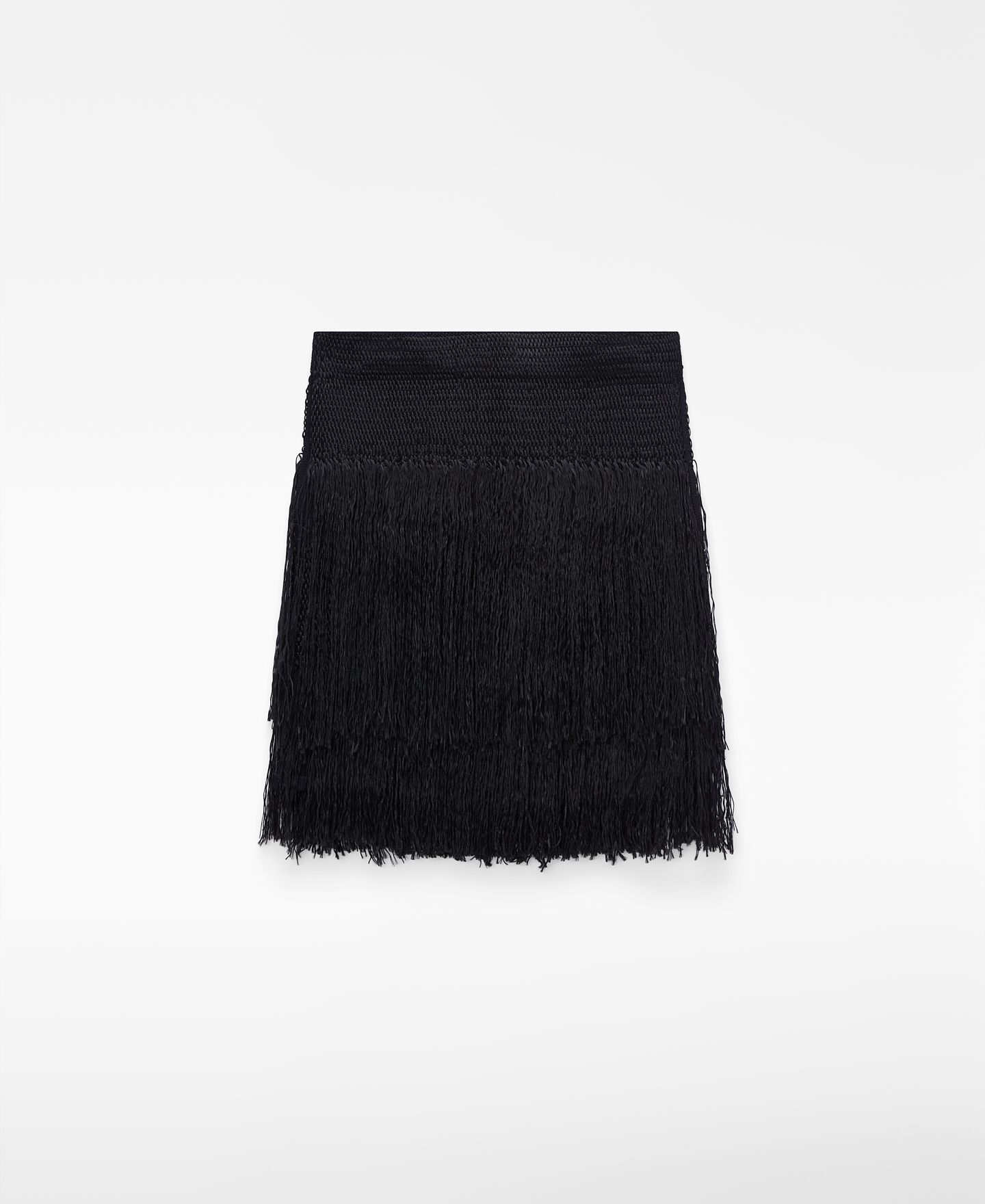 Falda corta punto intarsia flecos image number 5