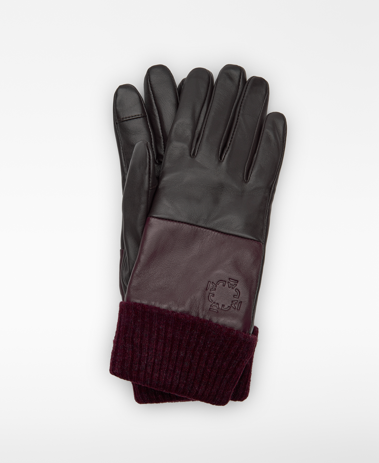 Two-tone leather gloves image number 0