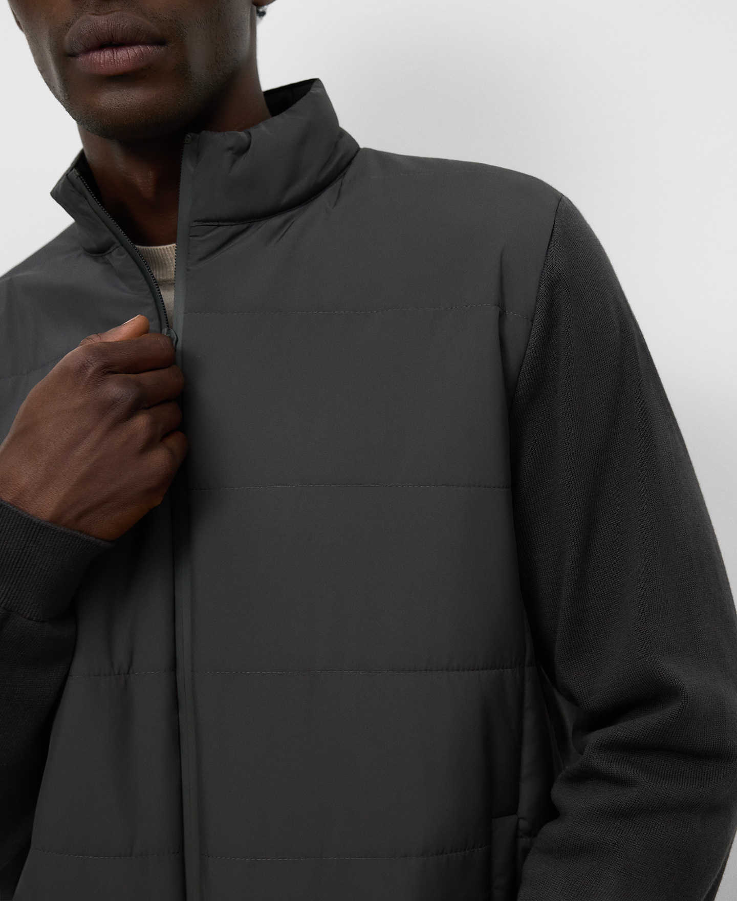 Cárdigan nailon y punto hombre image number 3