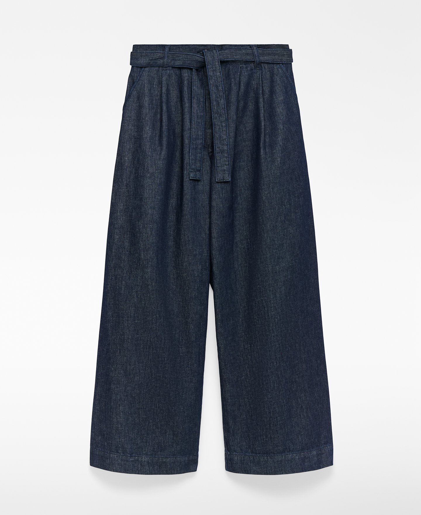Denim wide leg trousers woman image number 4