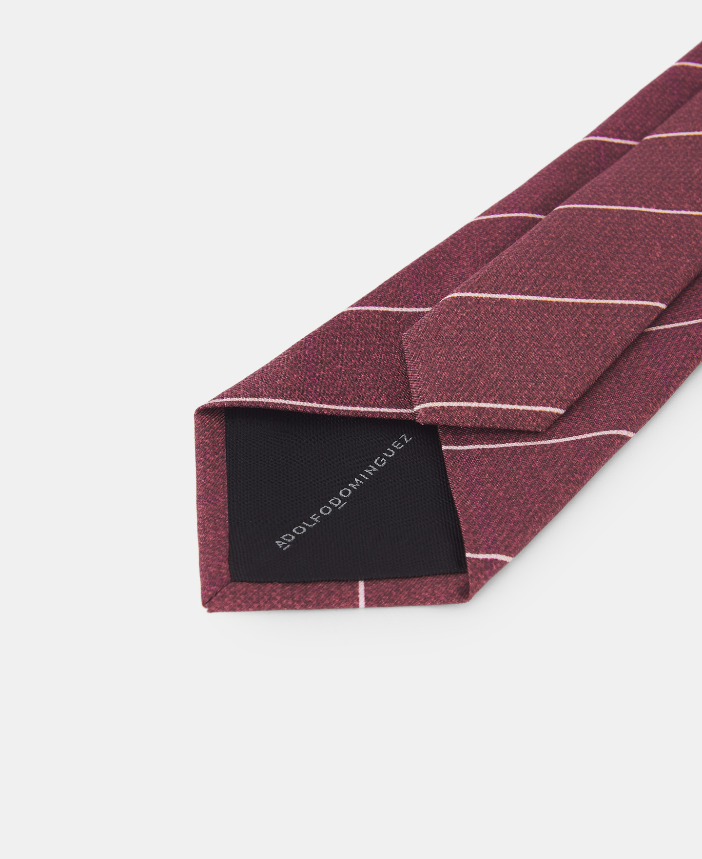 Corbata roja rayas en seda y algodón image number 1