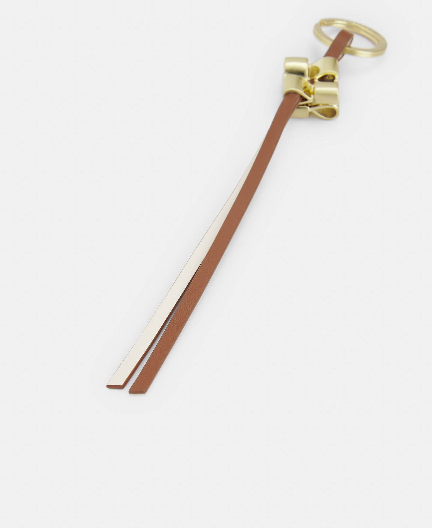 Braided metal and leather keyring image number 2