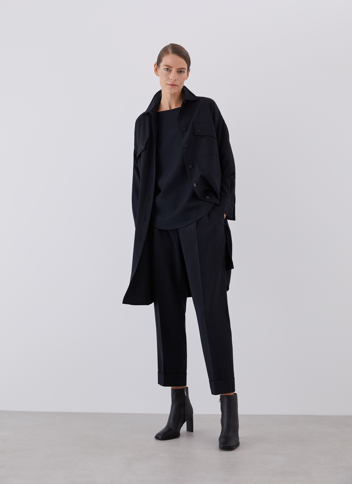 Shirt dress with belt image number 6