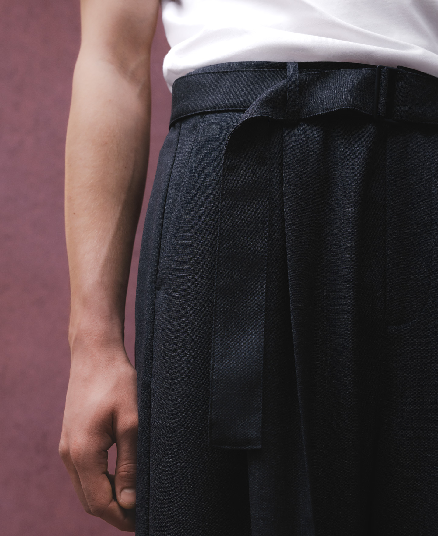 Melange grey wide leg trousers man image number 3