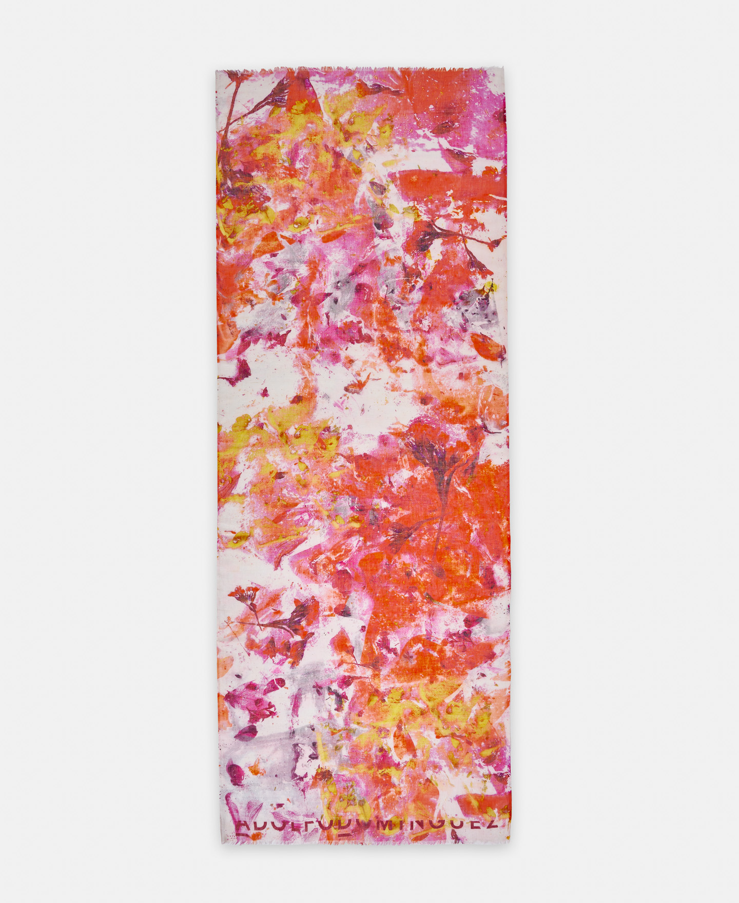 Floral print shawl in linen and cotton image number 0