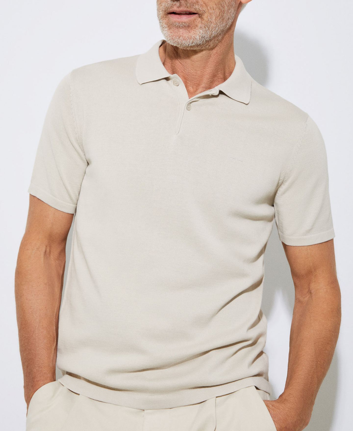 Two button organic cotton polo shirt image number 0