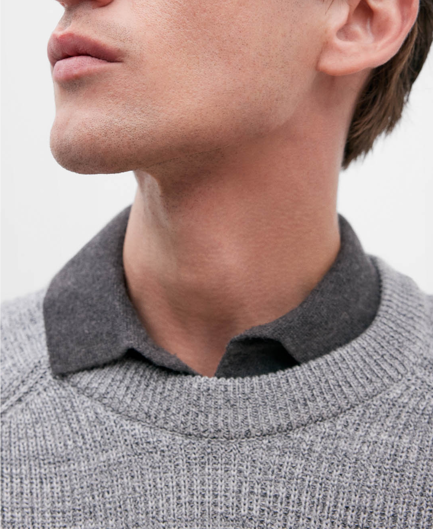 Jersey hombre canalé en algodón image number 3