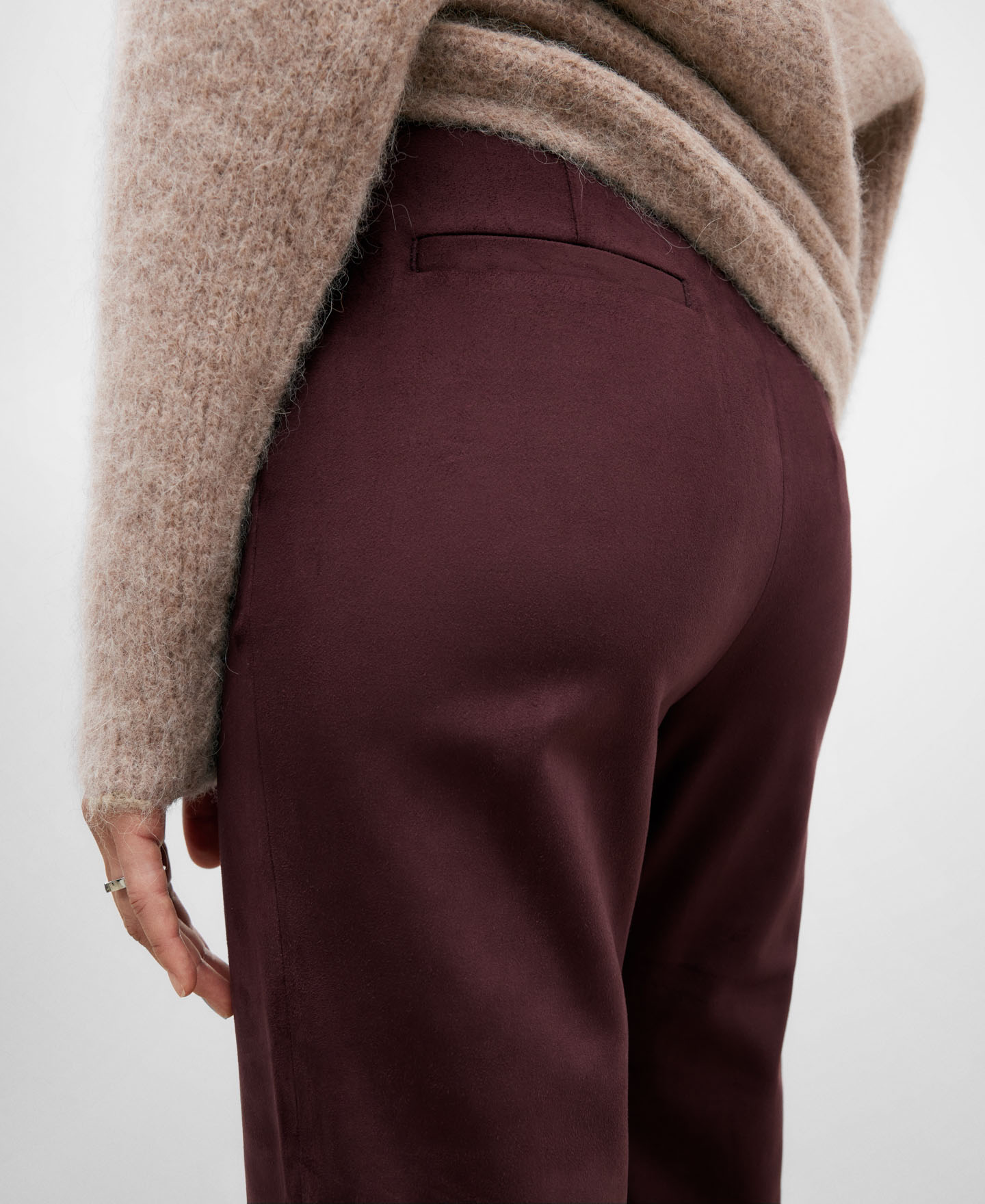 Faux sueden ankle-length trousers women image number 3