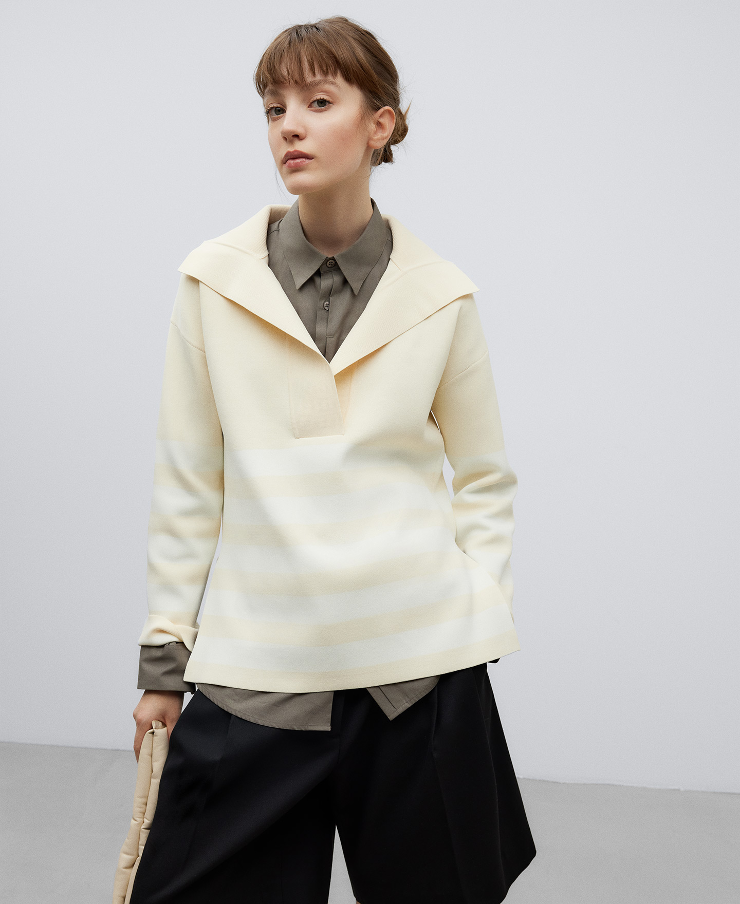 Jersey bicolor rayas mujer image number 0