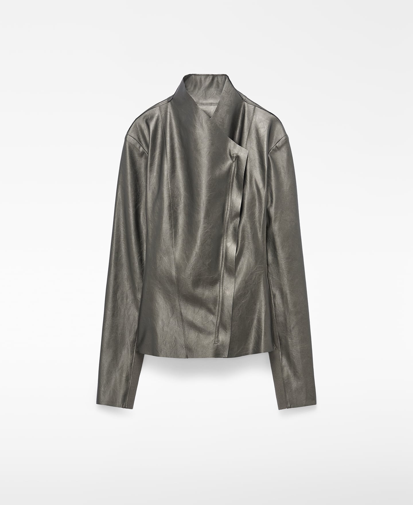 Metallic biker jacket image number 4