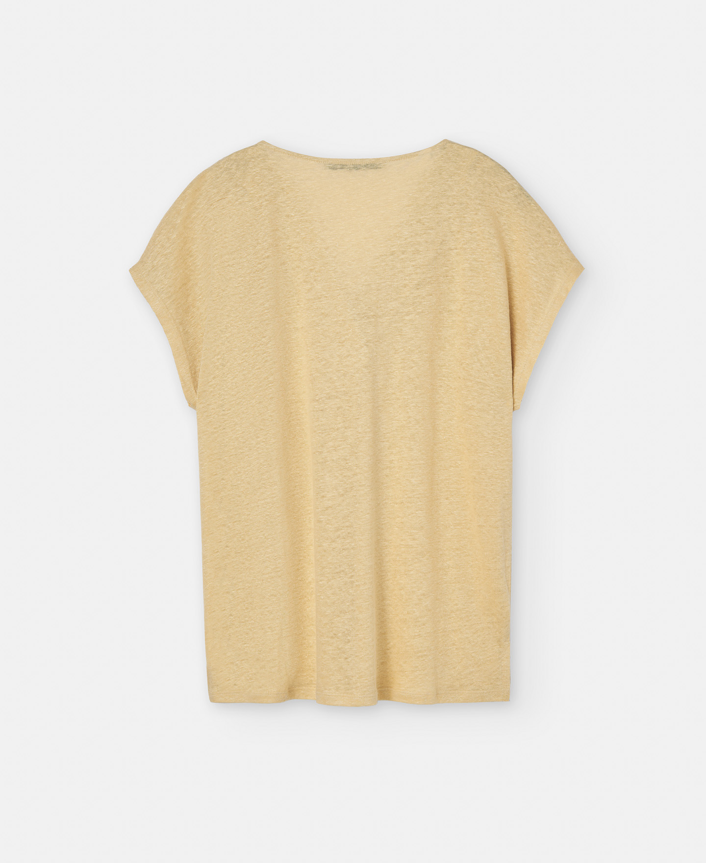 V-neck linen t-shirt image number 5