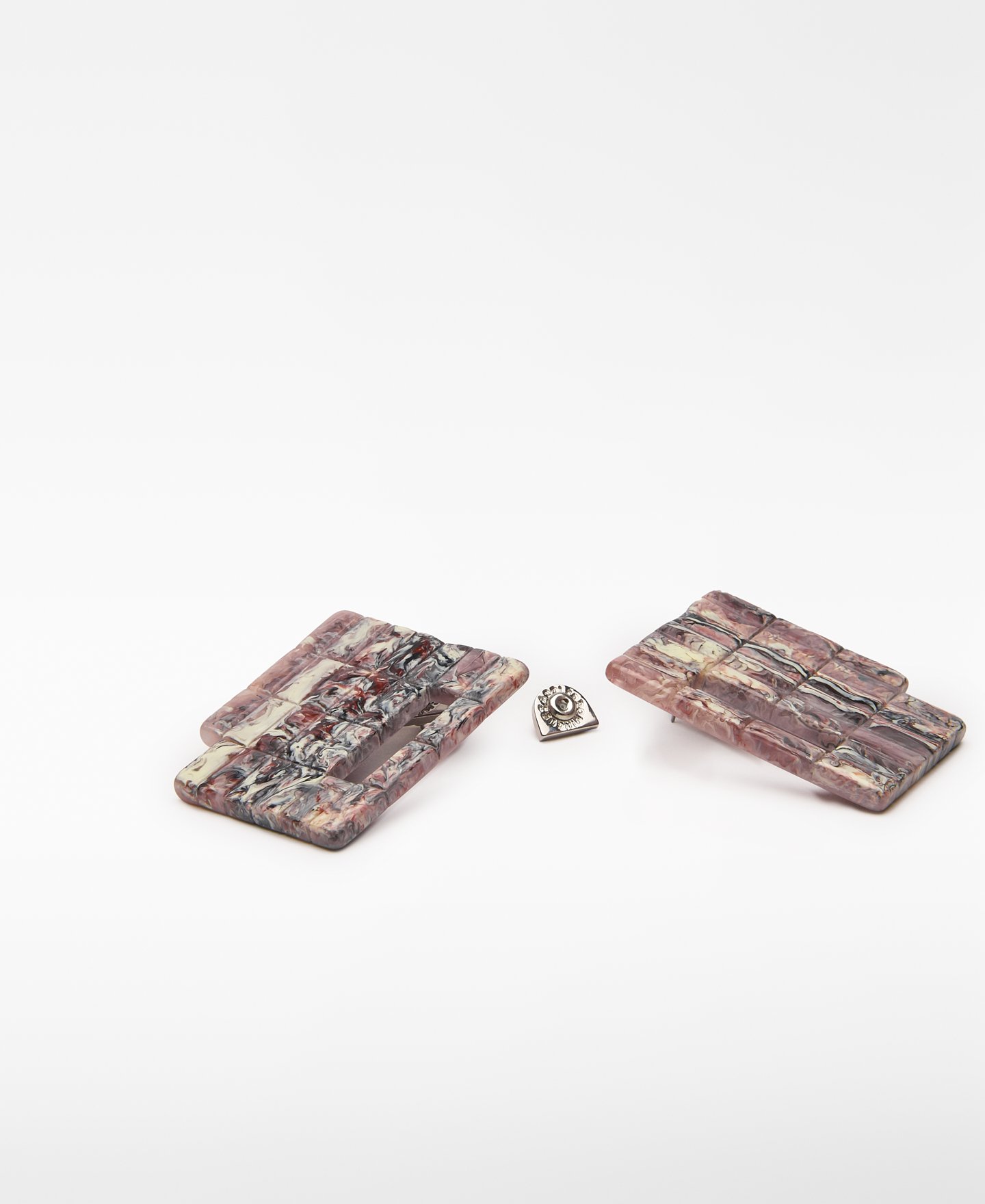 Resin grid earrings woman image number 2