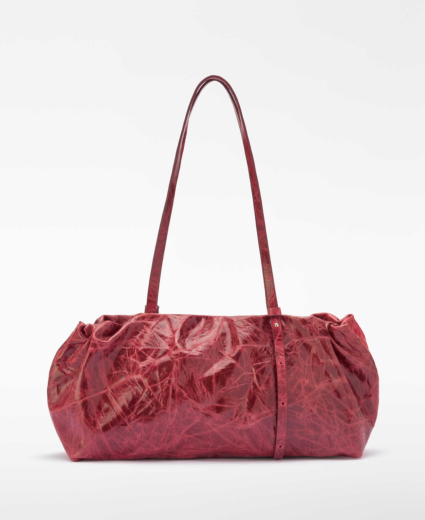 Bolsa de ombro maxi de couro rachado Doce image number 1