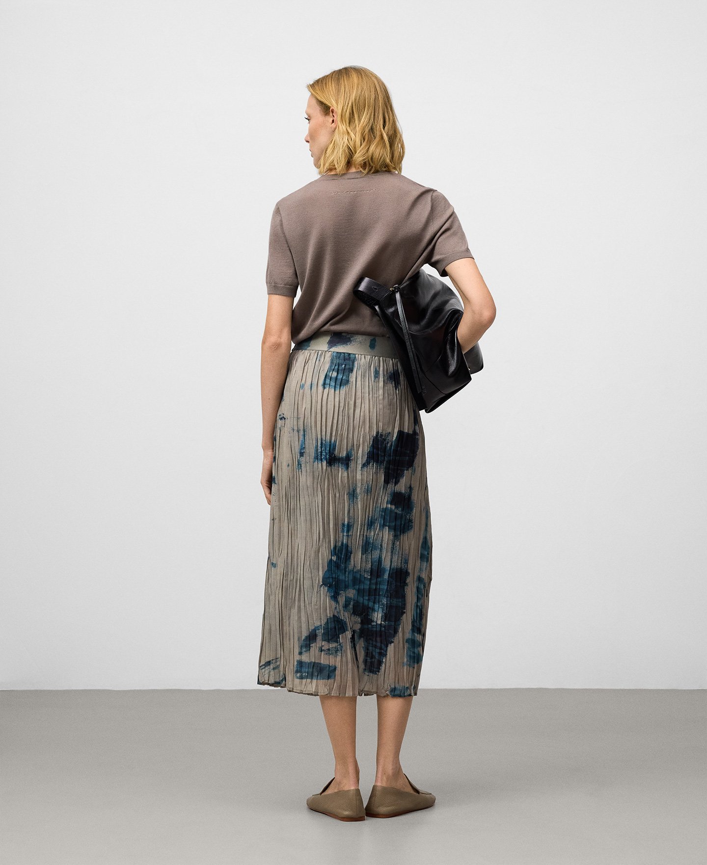 Falda crinkle estampada mujer image number 2