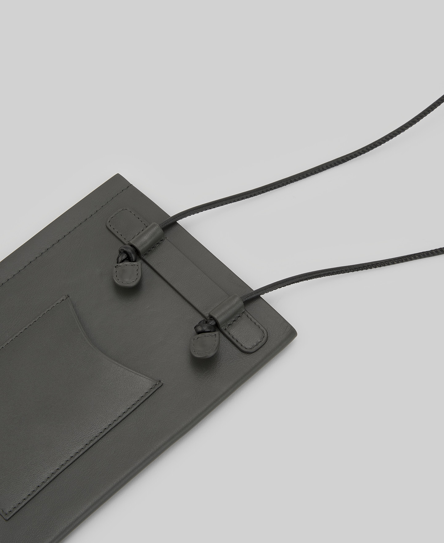 Leather maxi logo phone holder woman image number 2