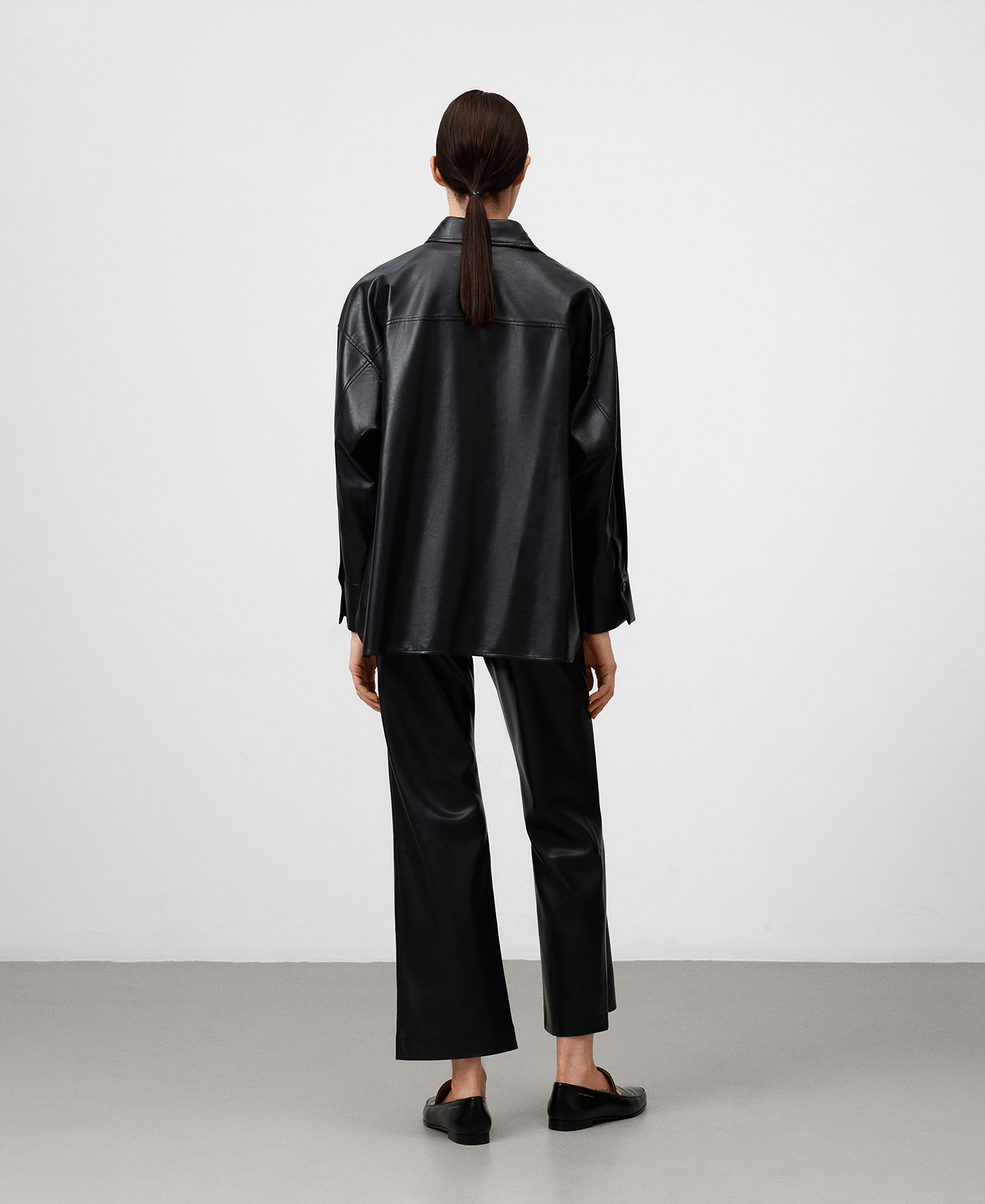 Leather-Non-Leather overshirt woman image number 2