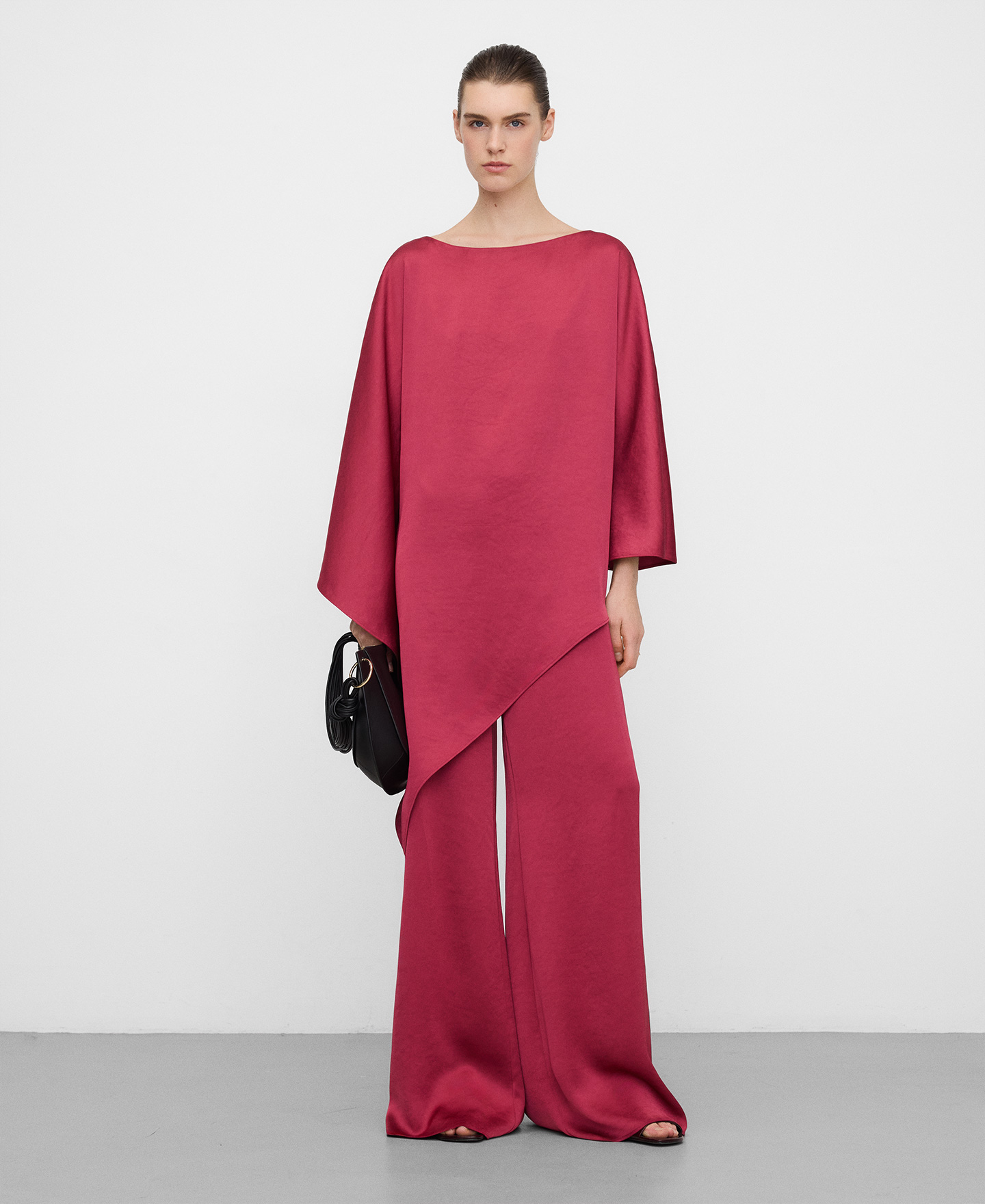 Satin palazzo trousers image number 4