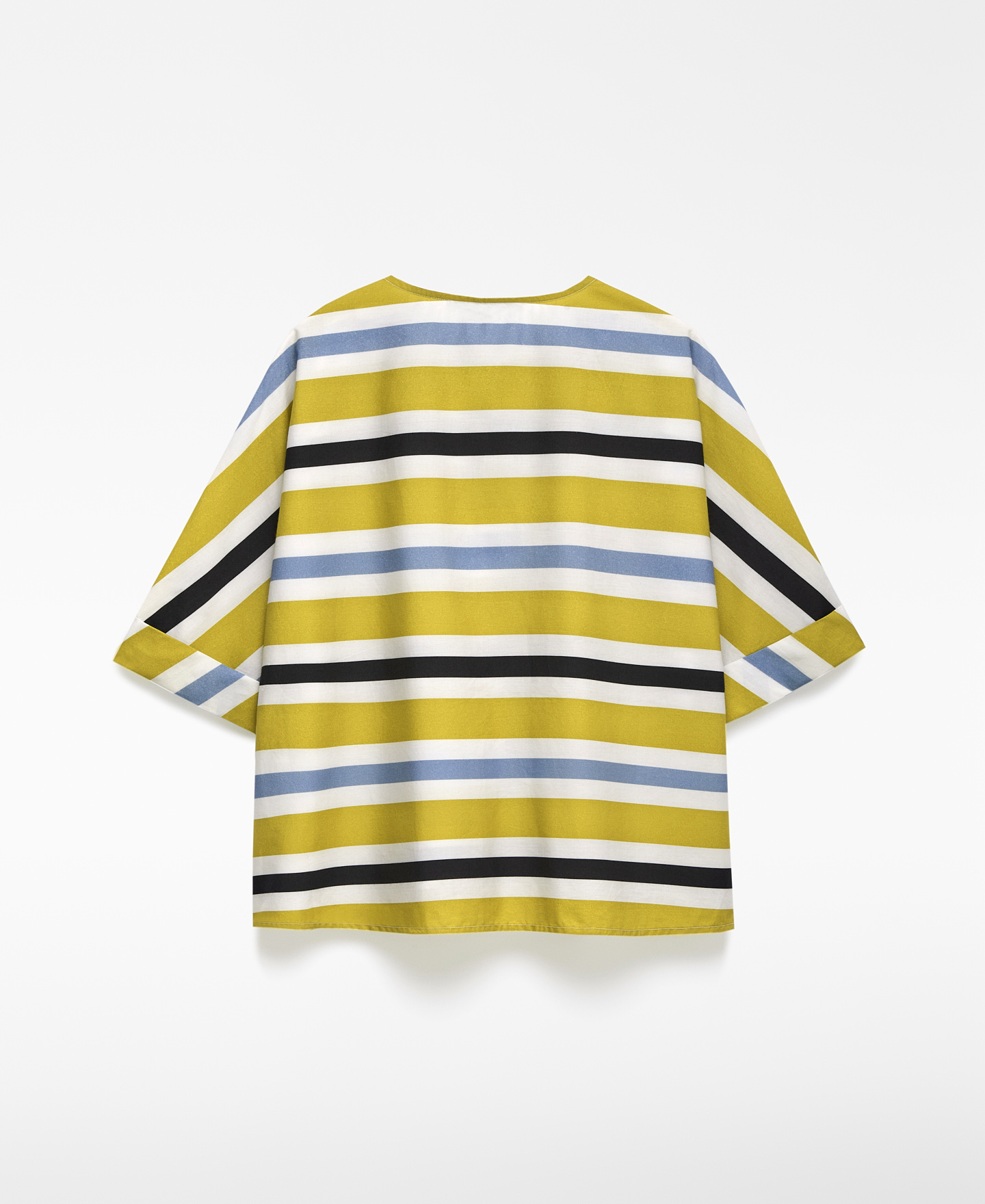V-neckline striped blouse woman image number 5