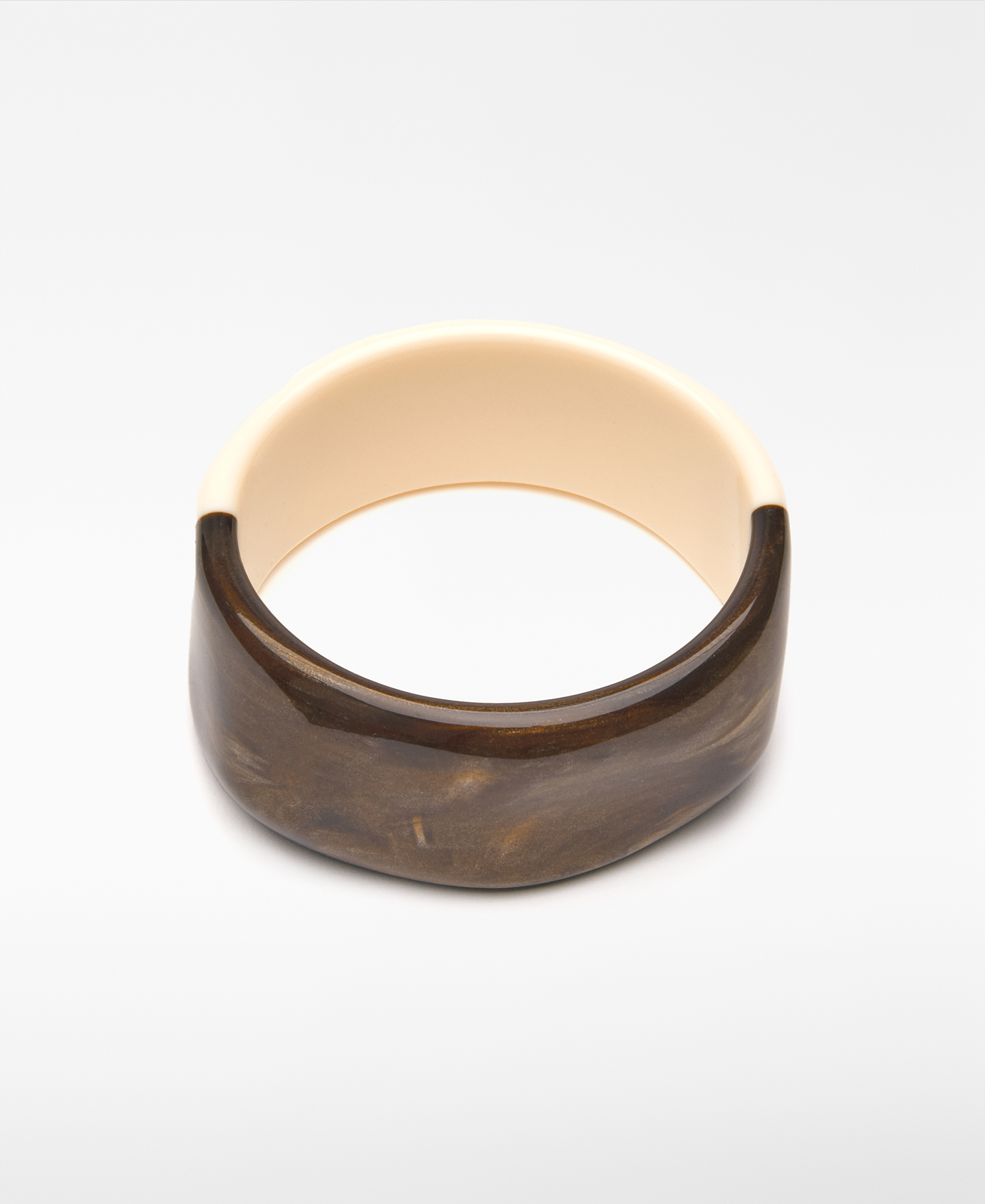 Two-tone resin rigid bracelet woman image number 0